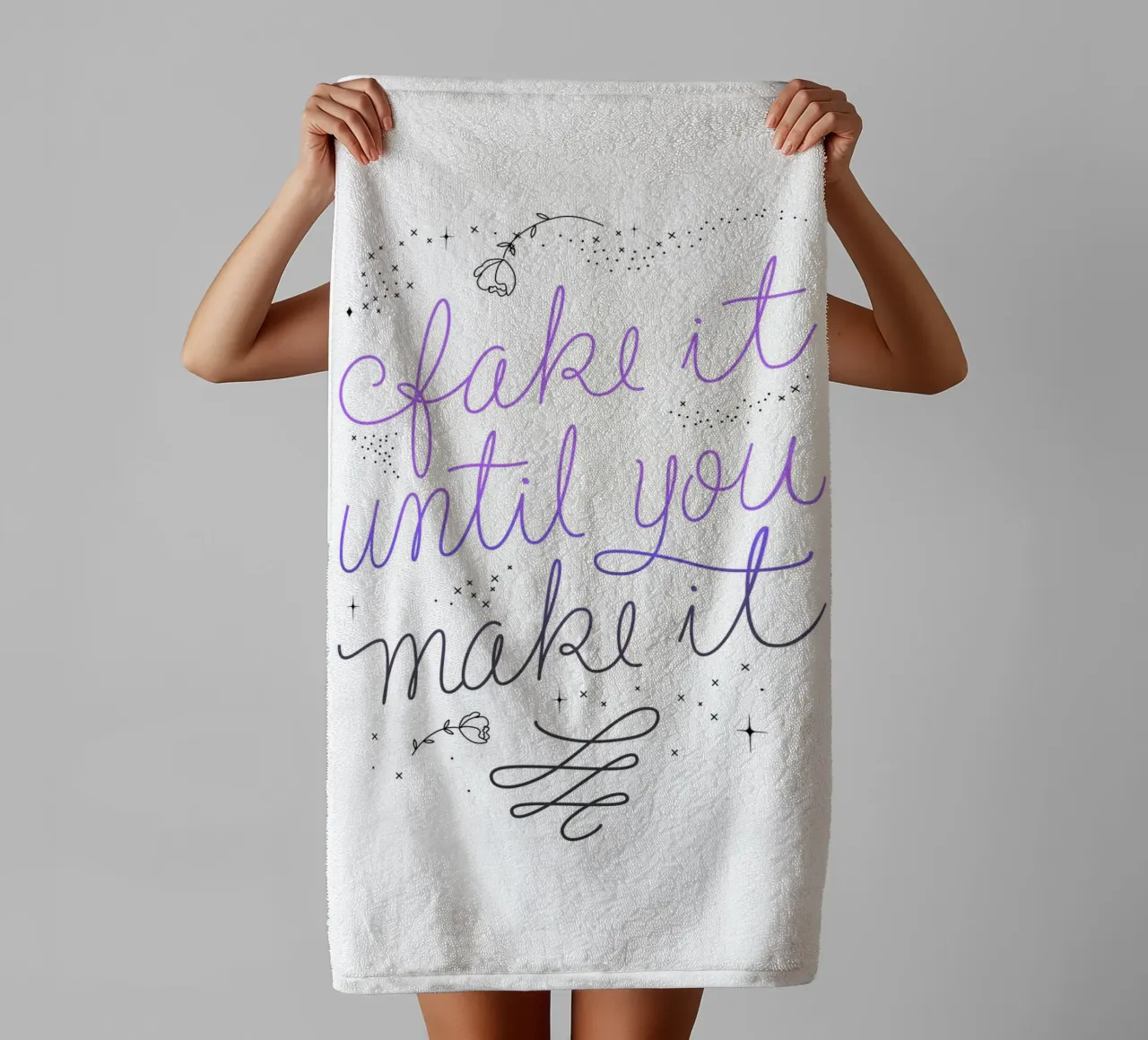 Fake it until you make it asciugamano da bagno da anisillustration