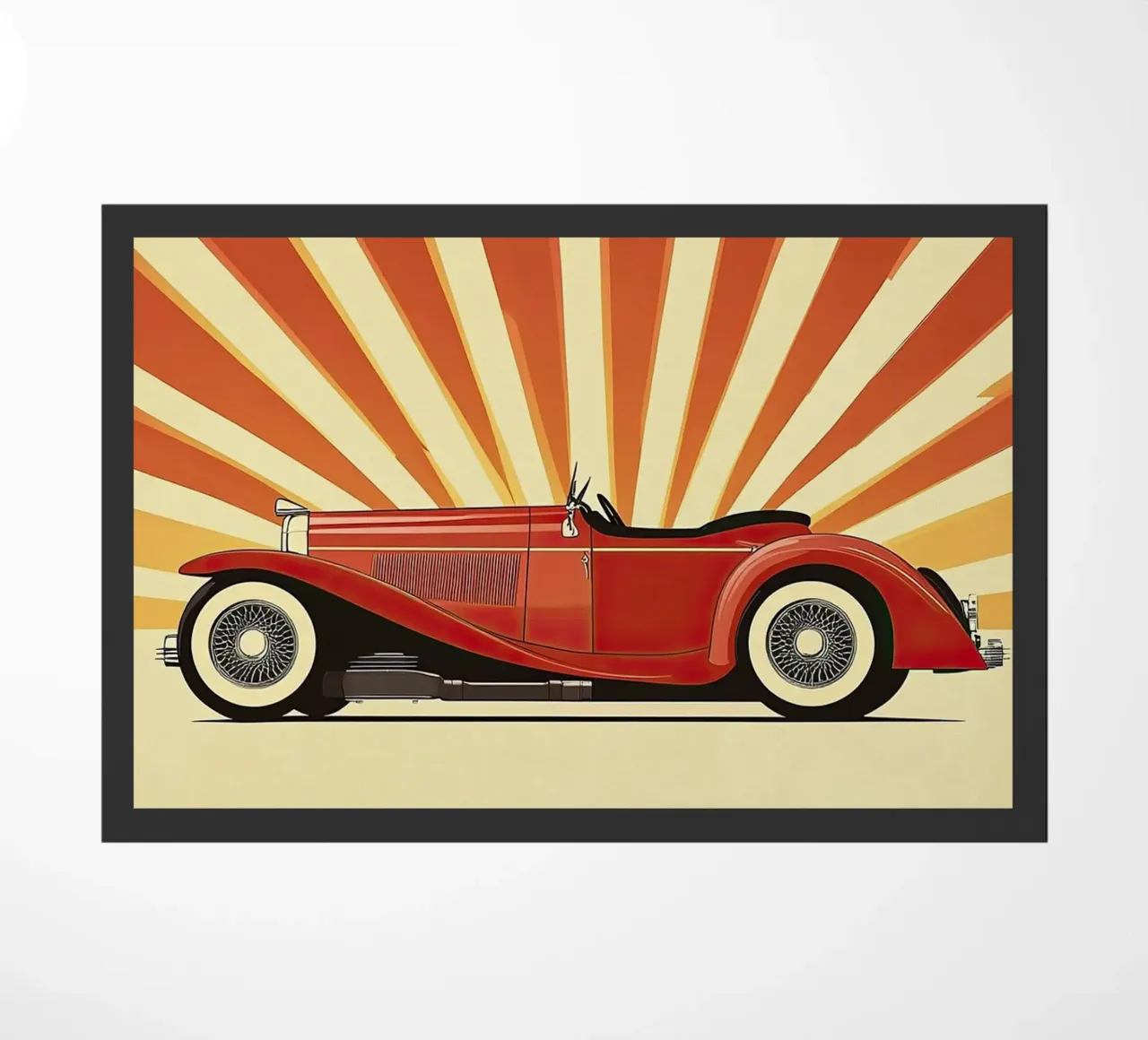 Art Deco Oldtimer Auto doormat by Nikis Art Studio