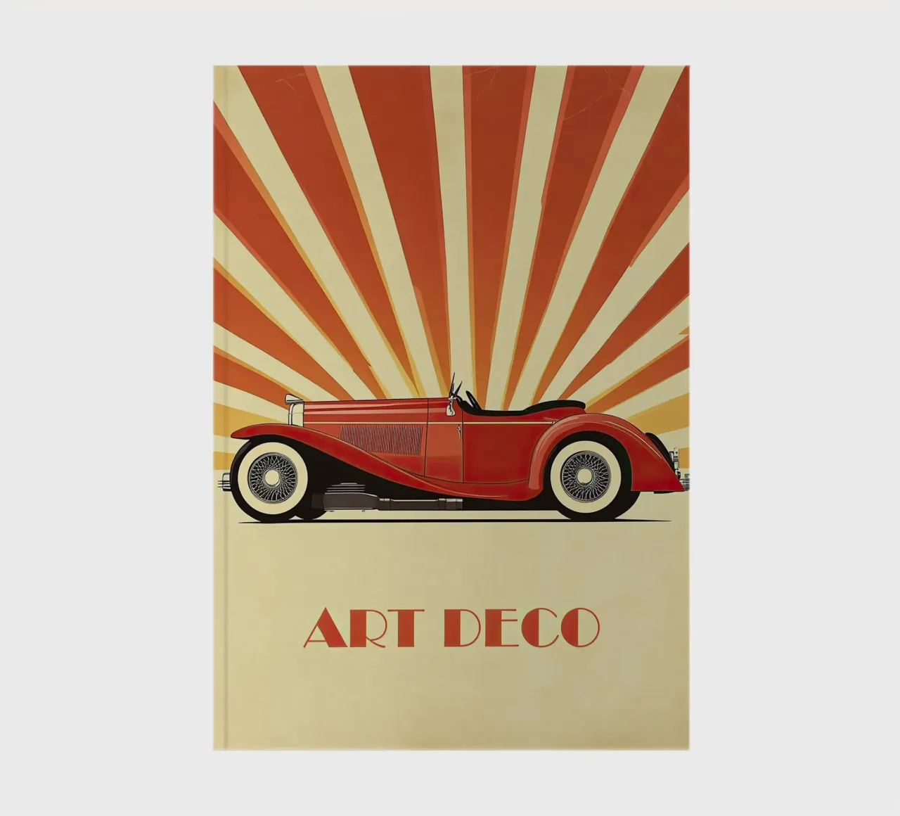 Art Deco Oldtimer Auto notebook by Nikis Art Studio