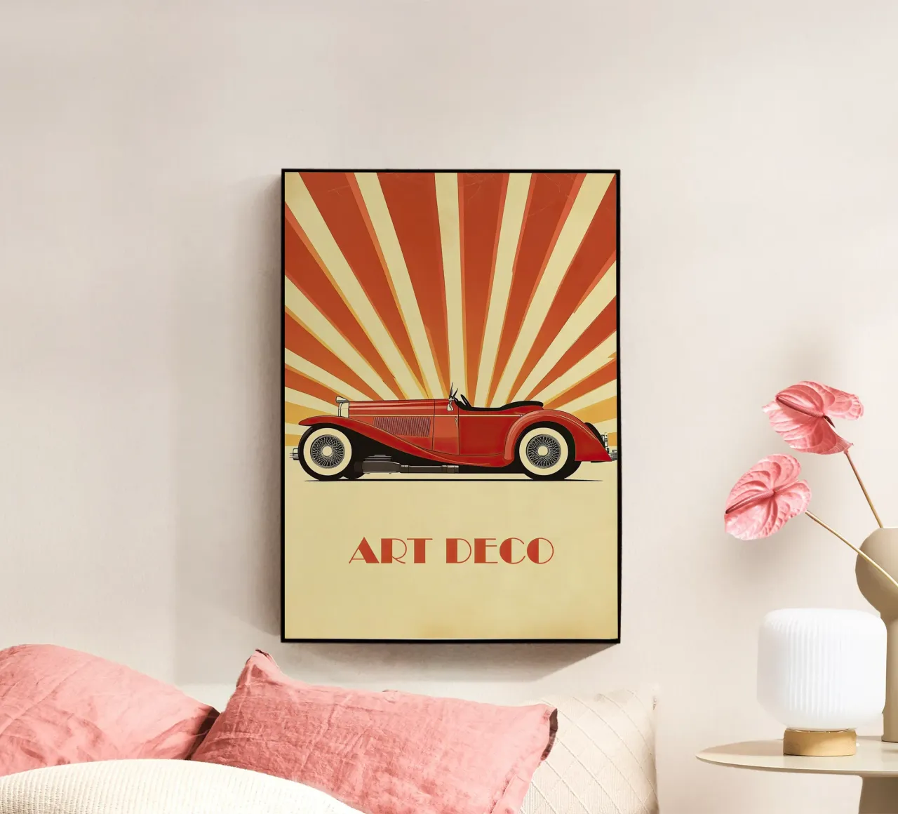Art Deco Oldtimer Auto acrylic glass by Nikis Art Studio