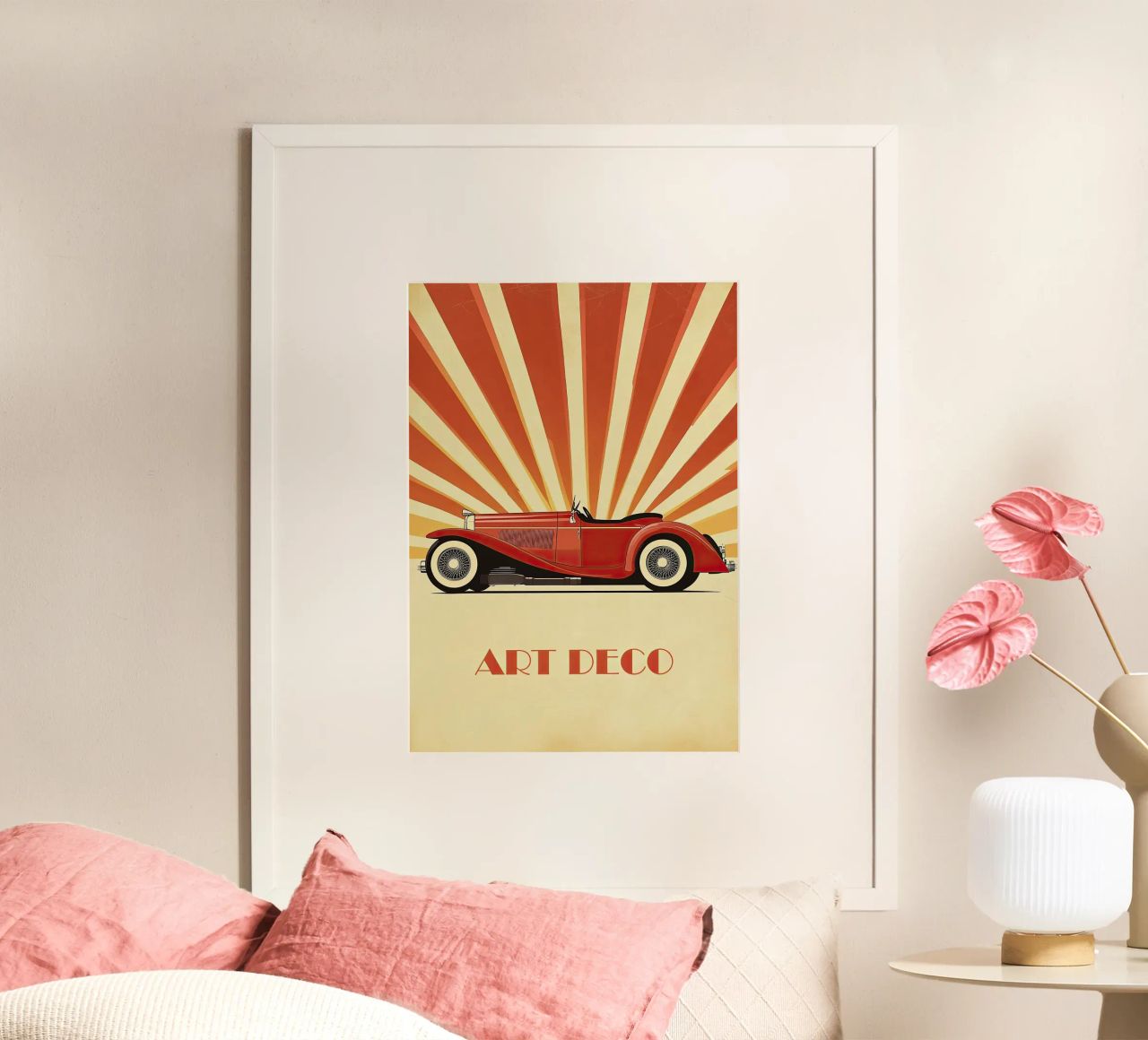 Art Deco Oldtimer Auto poster by Nikis Art Studio