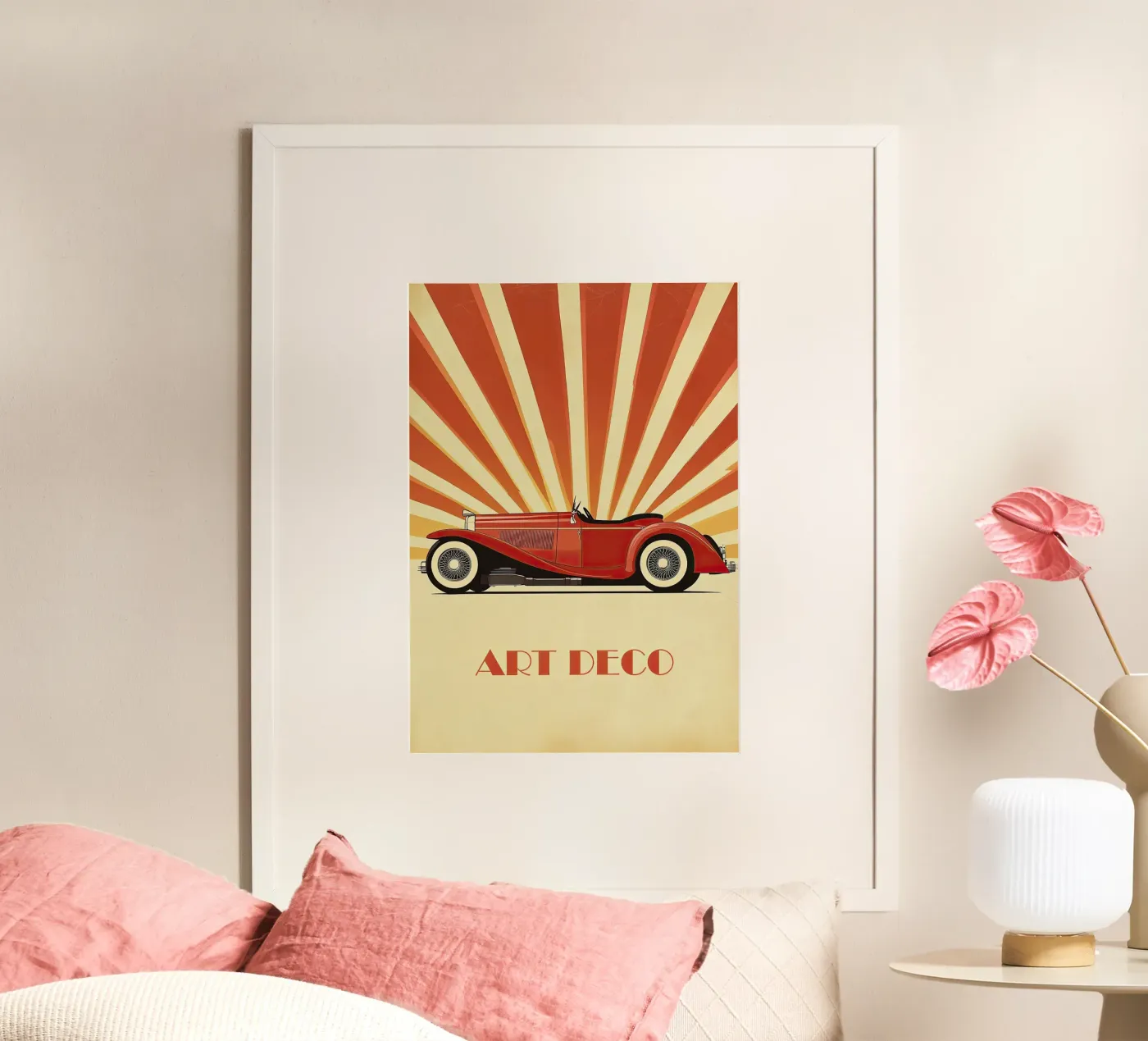 Art Deco Oldtimer Auto poster by Nikis Art Studio