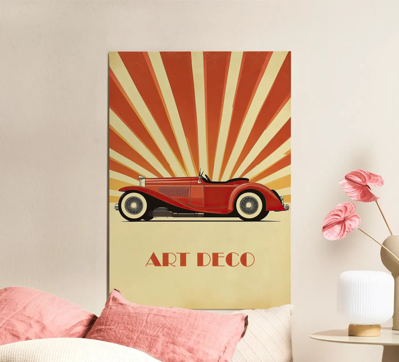 Art Deco Oldtimer Auto poster by Nikis Art Studio