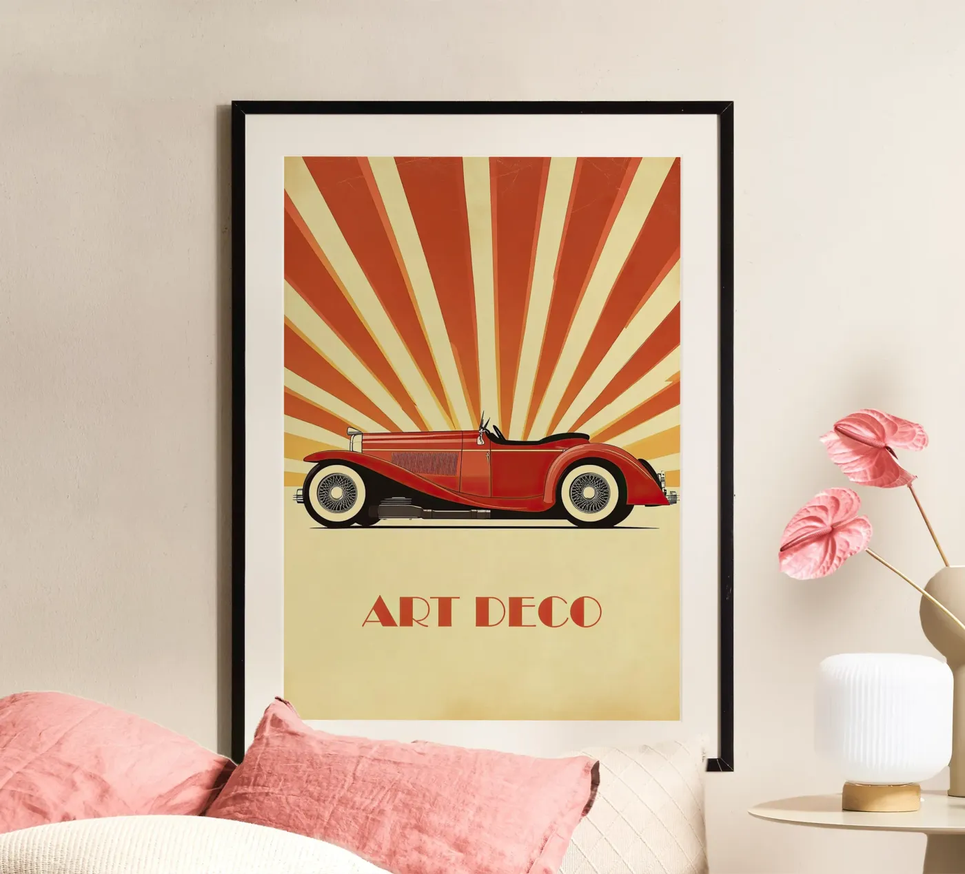 Art Deco Oldtimer Auto poster by Nikis Art Studio
