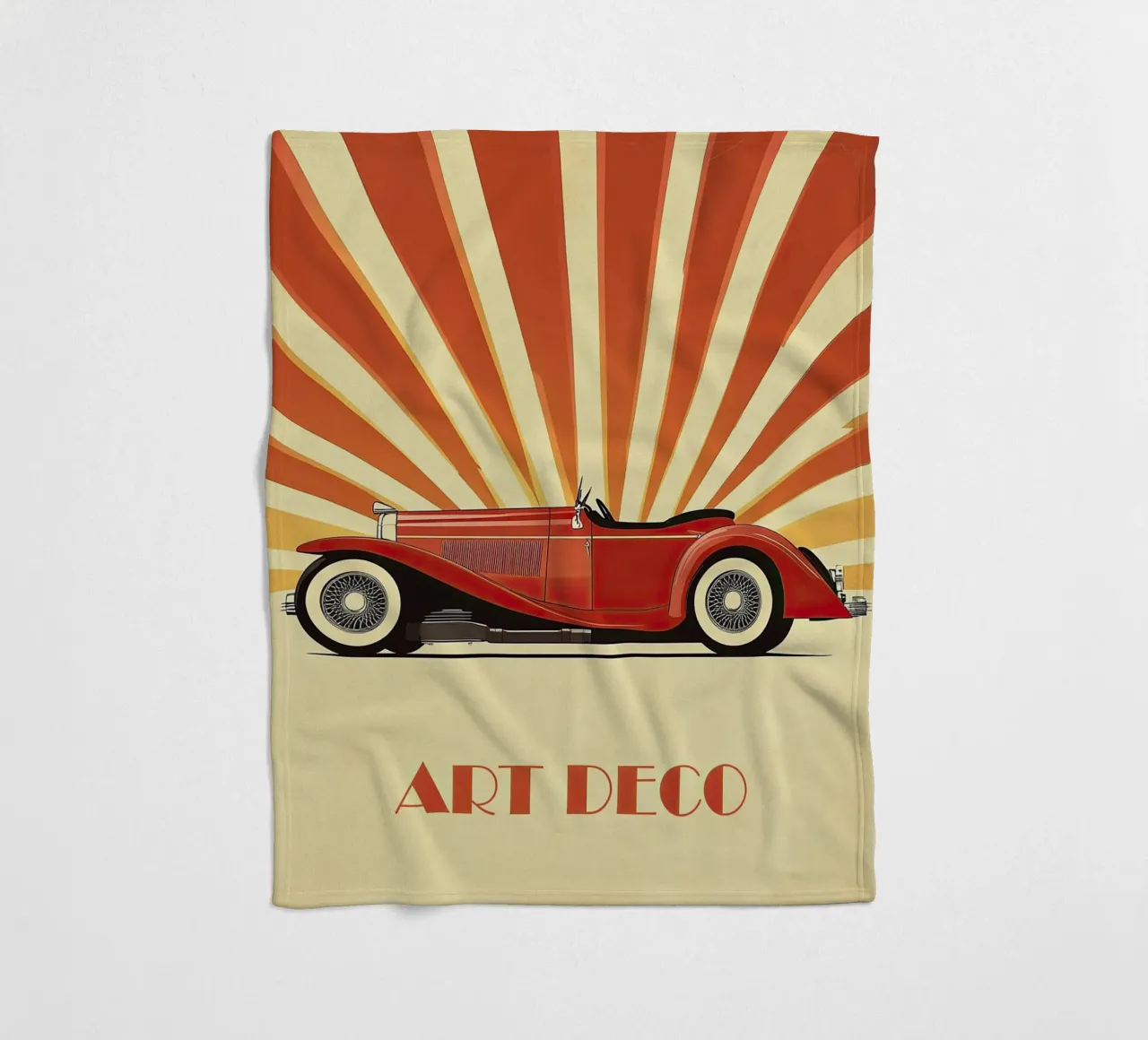 Art Deco Oldtimer Auto coperta in pile da Nikis Art Studio