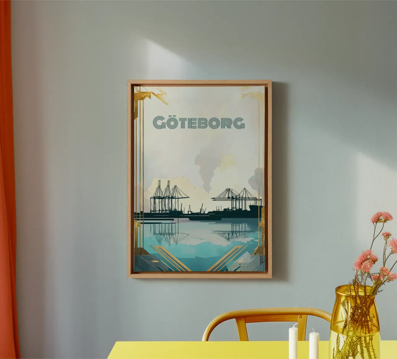 Göteborg, Svezia tela con Cornice a cassetta da Nikis Art Studio