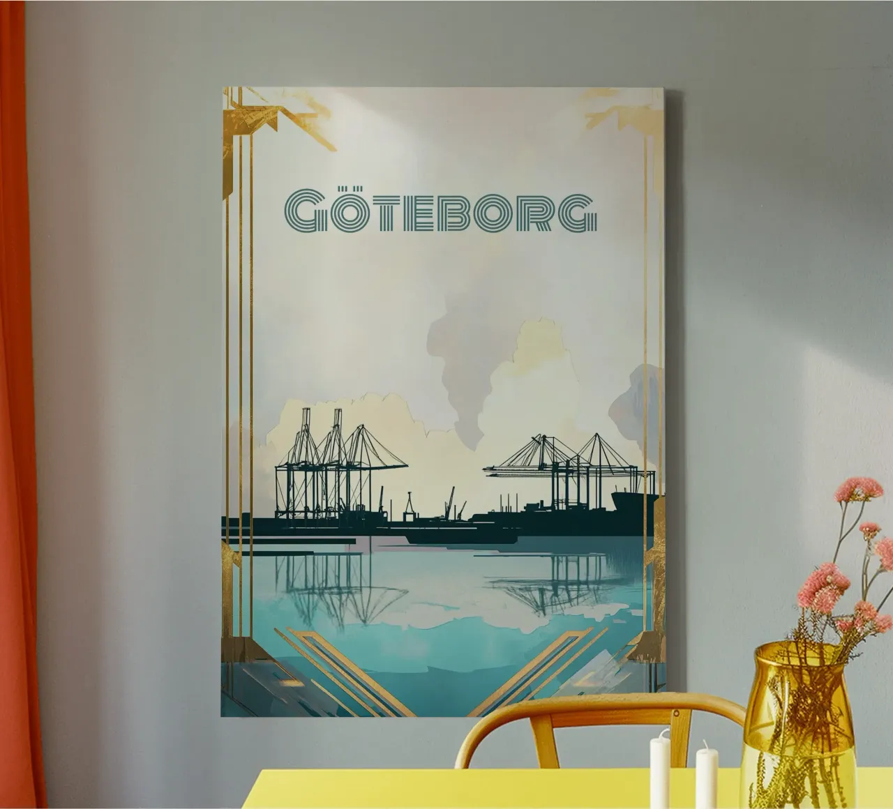 Göteborg, Svezia tela con Cornice a cassetta da Nikis Art Studio