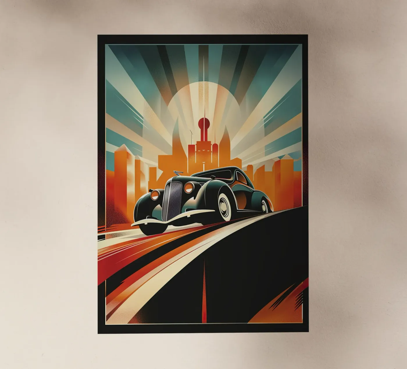 Art Deco Oldtimer Auto pellicola backlit da Nikis Art Studio