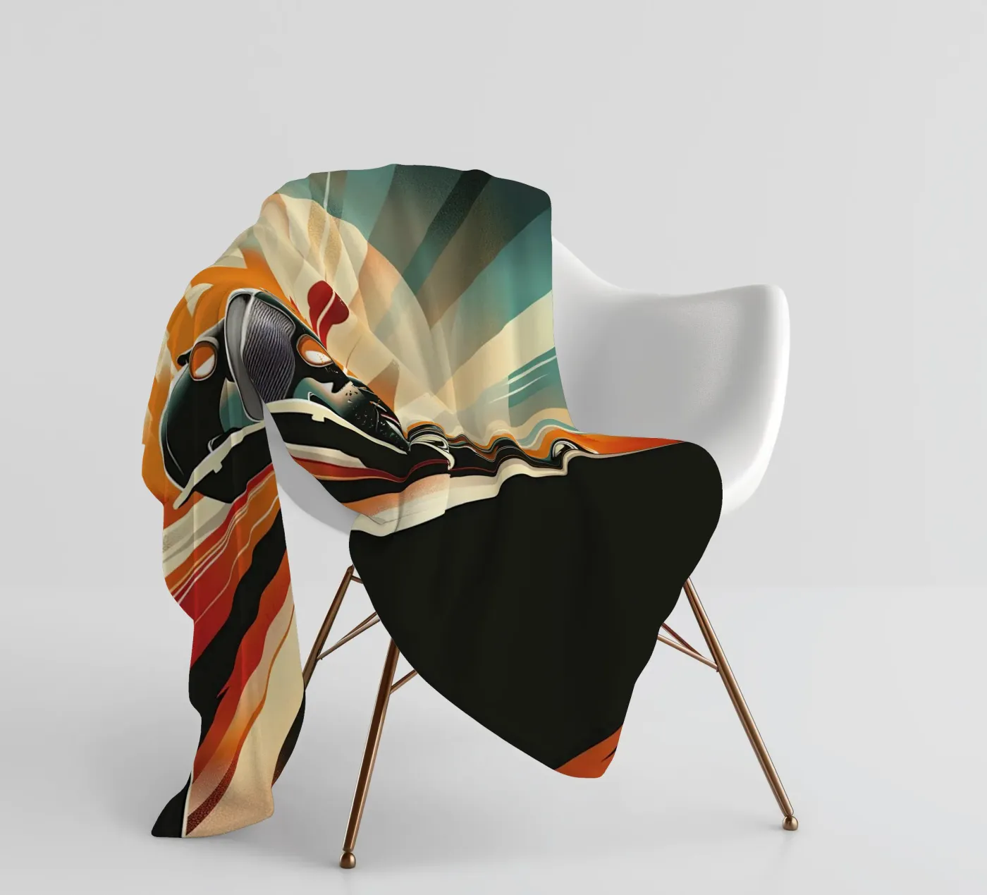 Art Deco Oldtimer Auto fleecedeken van Nikis Art Studio