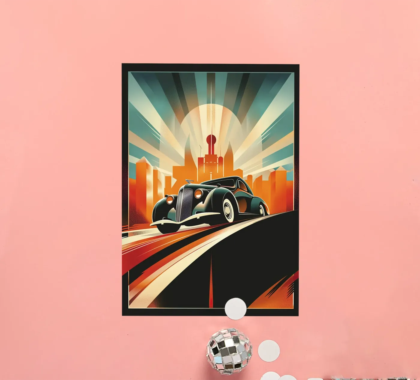 Art Deco Oldtimer Auto sticker by Nikis Art Studio