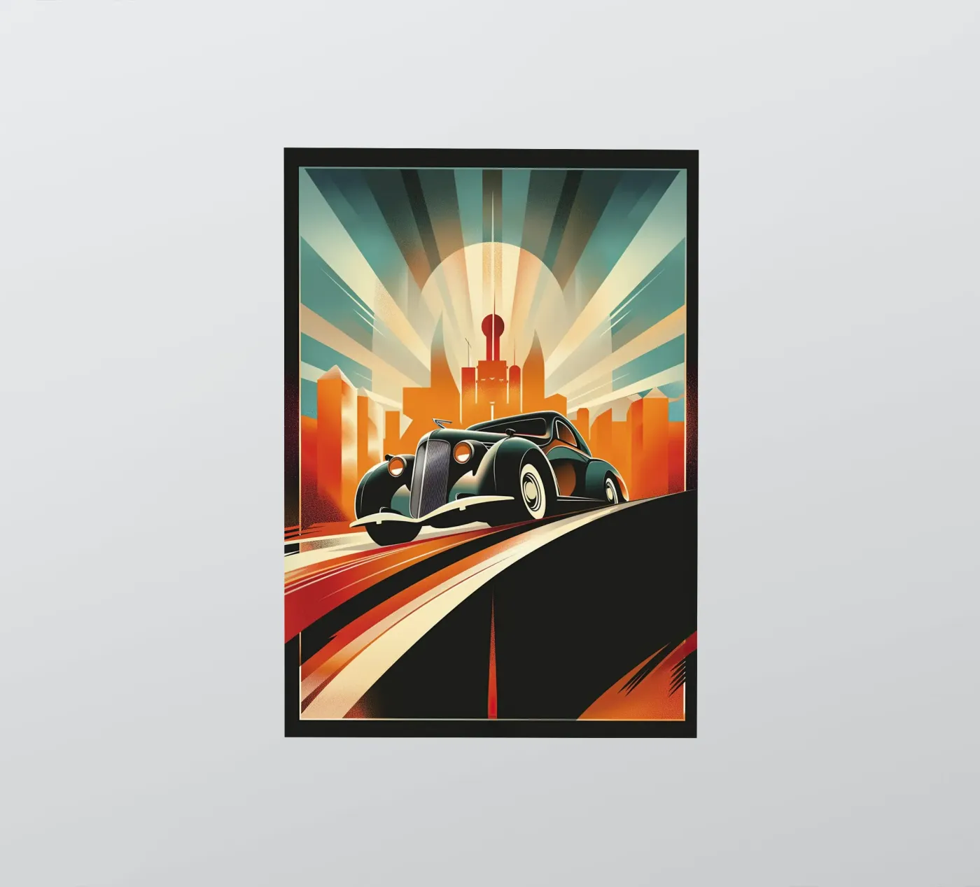 Art Deco Oldtimer Auto sticker by Nikis Art Studio
