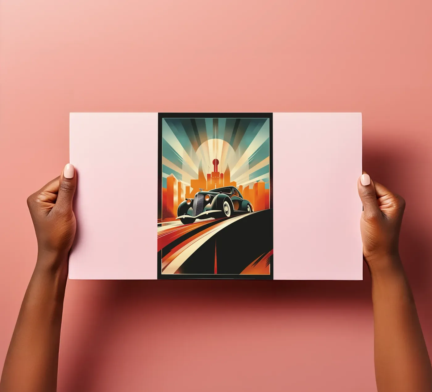 Art Deco Oldtimer Auto sticker sheet by Nikis Art Studio