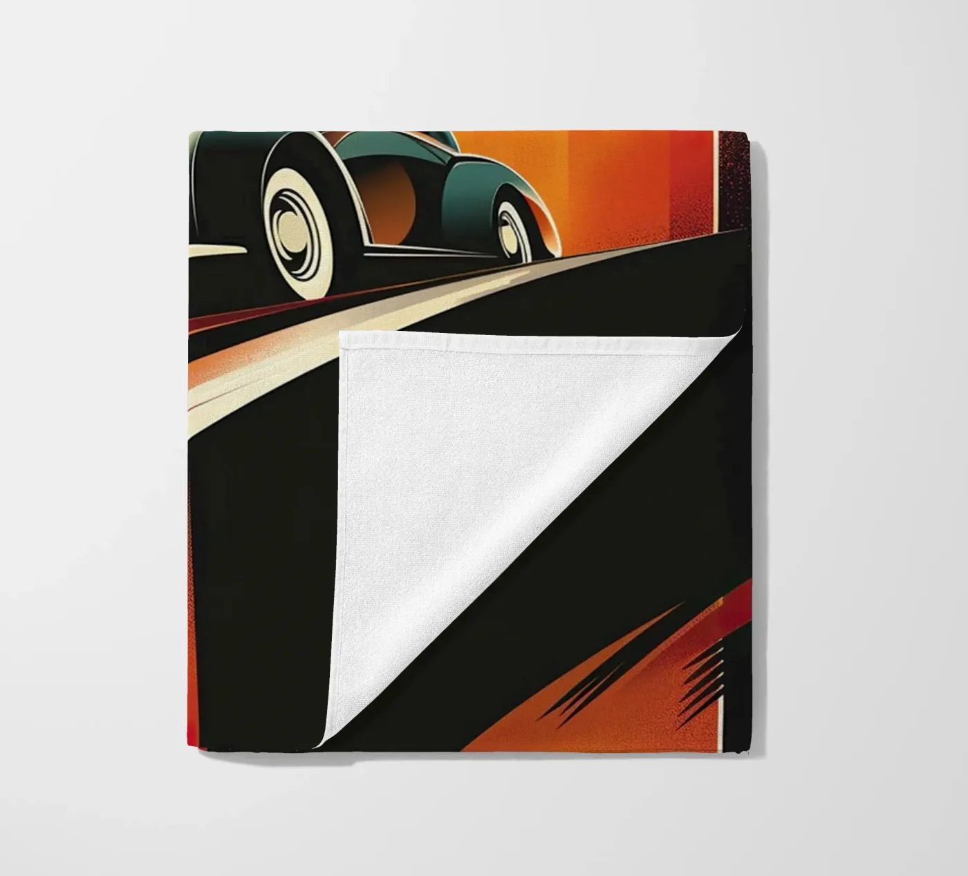 Art Deco Oldtimer Auto beach towel by Nikis Art Studio