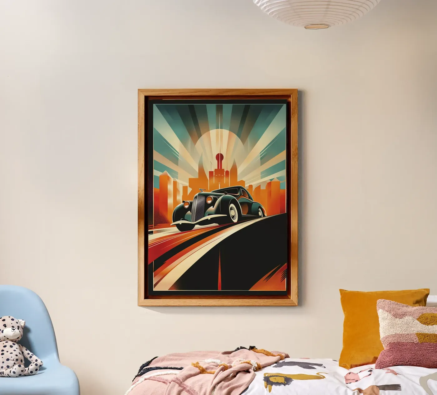Art Deco Oldtimer Auto pannello forex da Nikis Art Studio