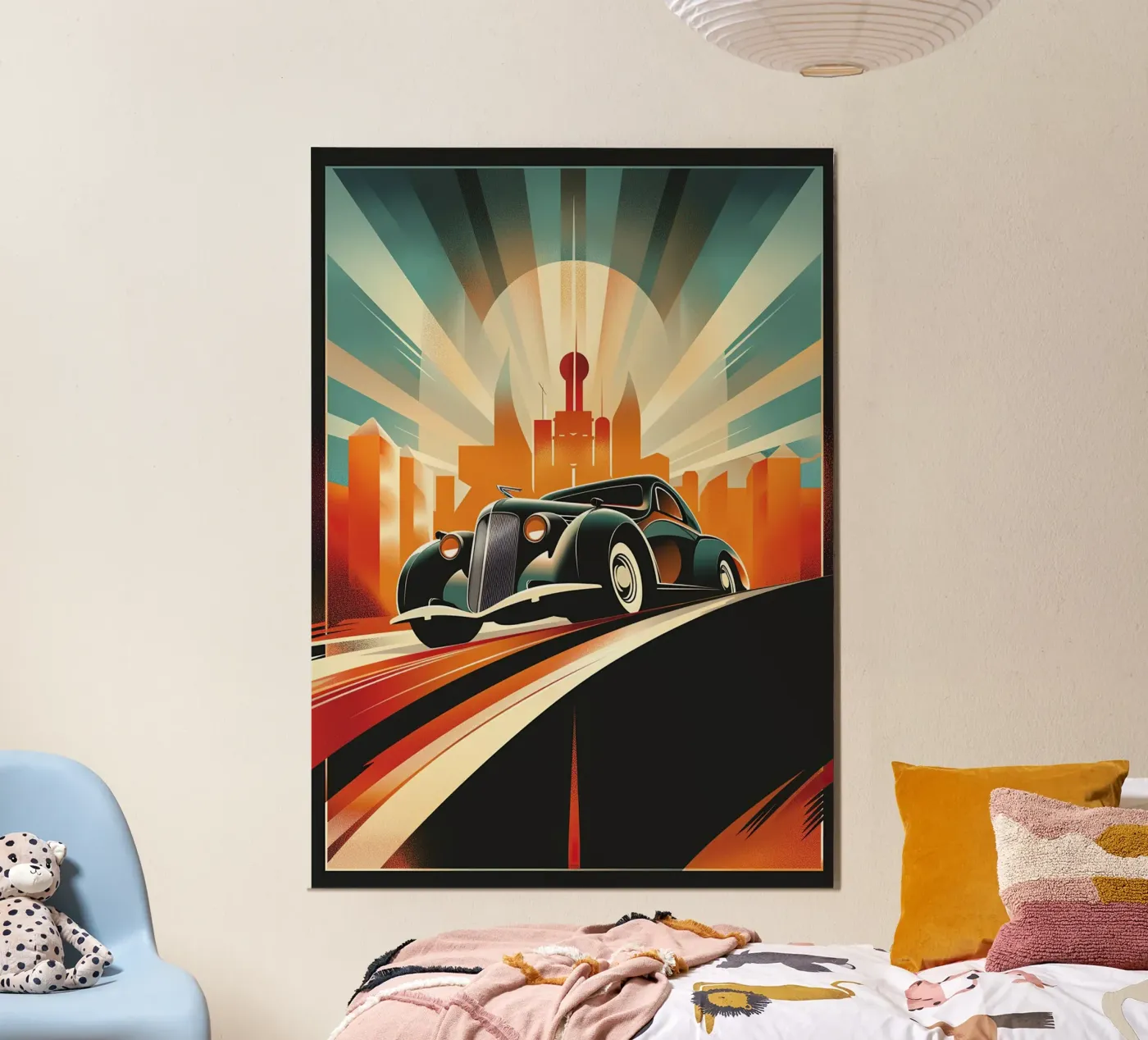 Art Deco Oldtimer Auto pannello forex da Nikis Art Studio