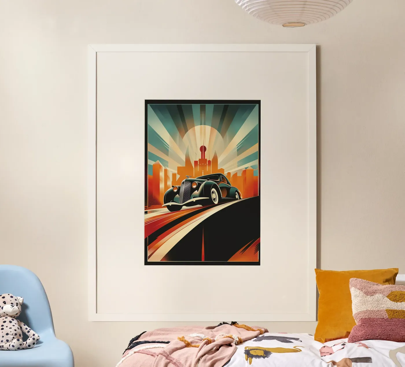 Art Deco Oldtimer Auto Poster von Nikis Art Studio