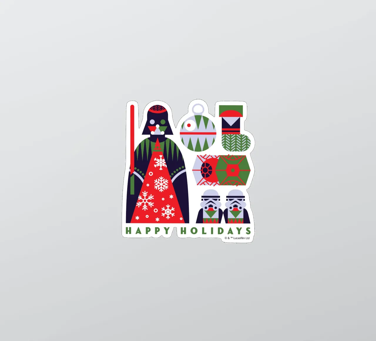 HAPPY HOLIDAYS XMAS VADER adesivo da Star Wars - Sticker Shop