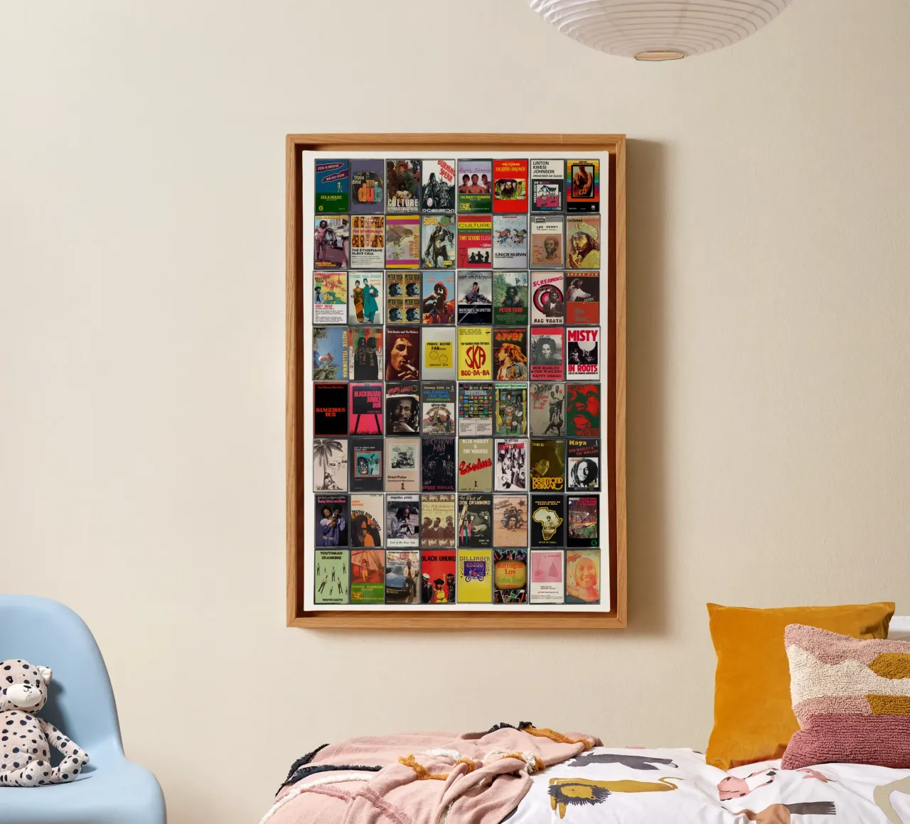 Grootste Reggae ooit - Vintage Album Cassette Print canvas met Baklijst van MrMustardPrints
