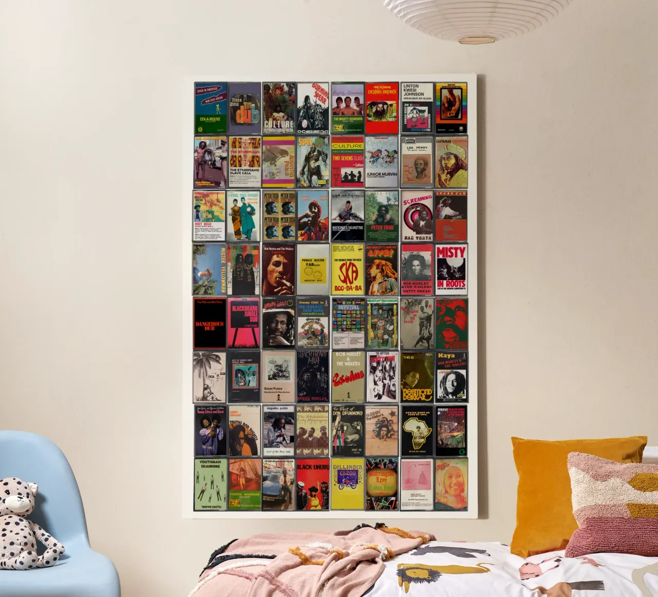 Grootste Reggae ooit - Vintage Album Cassette Print canvas met Baklijst van MrMustardPrints