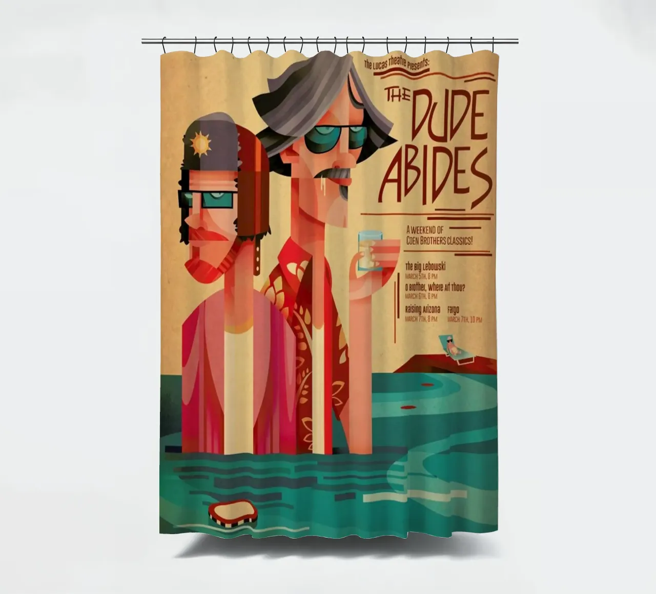 The Dude Abides shower curtain by Sean Loose