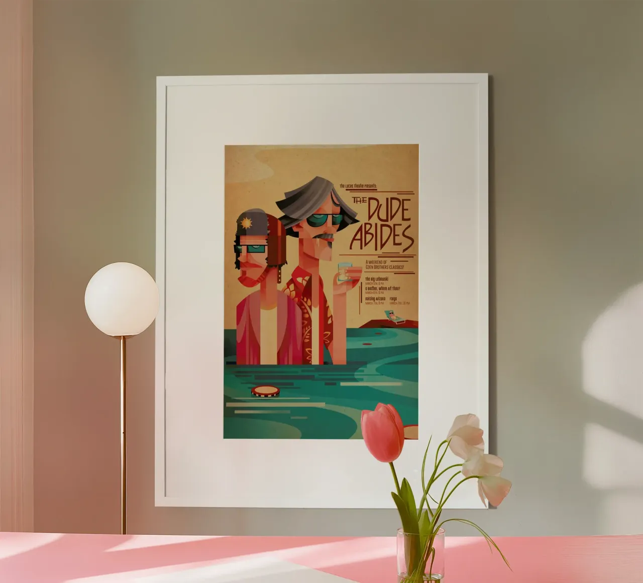 The Dude Abides poster con telaio in plastica da Sean Loose