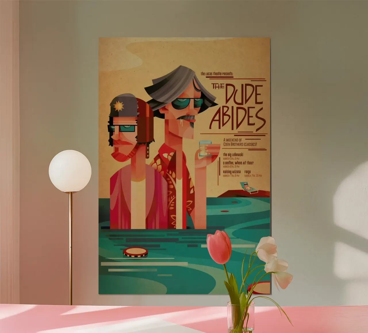 The Dude Abides poster con telaio in plastica da Sean Loose
