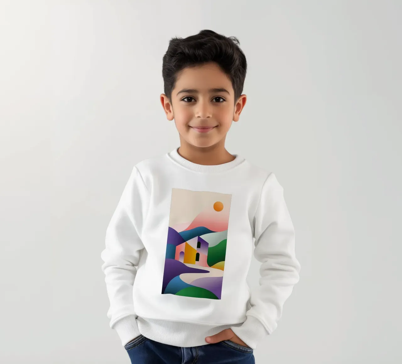 Paesaggio modulare felpa bambino da Geometric