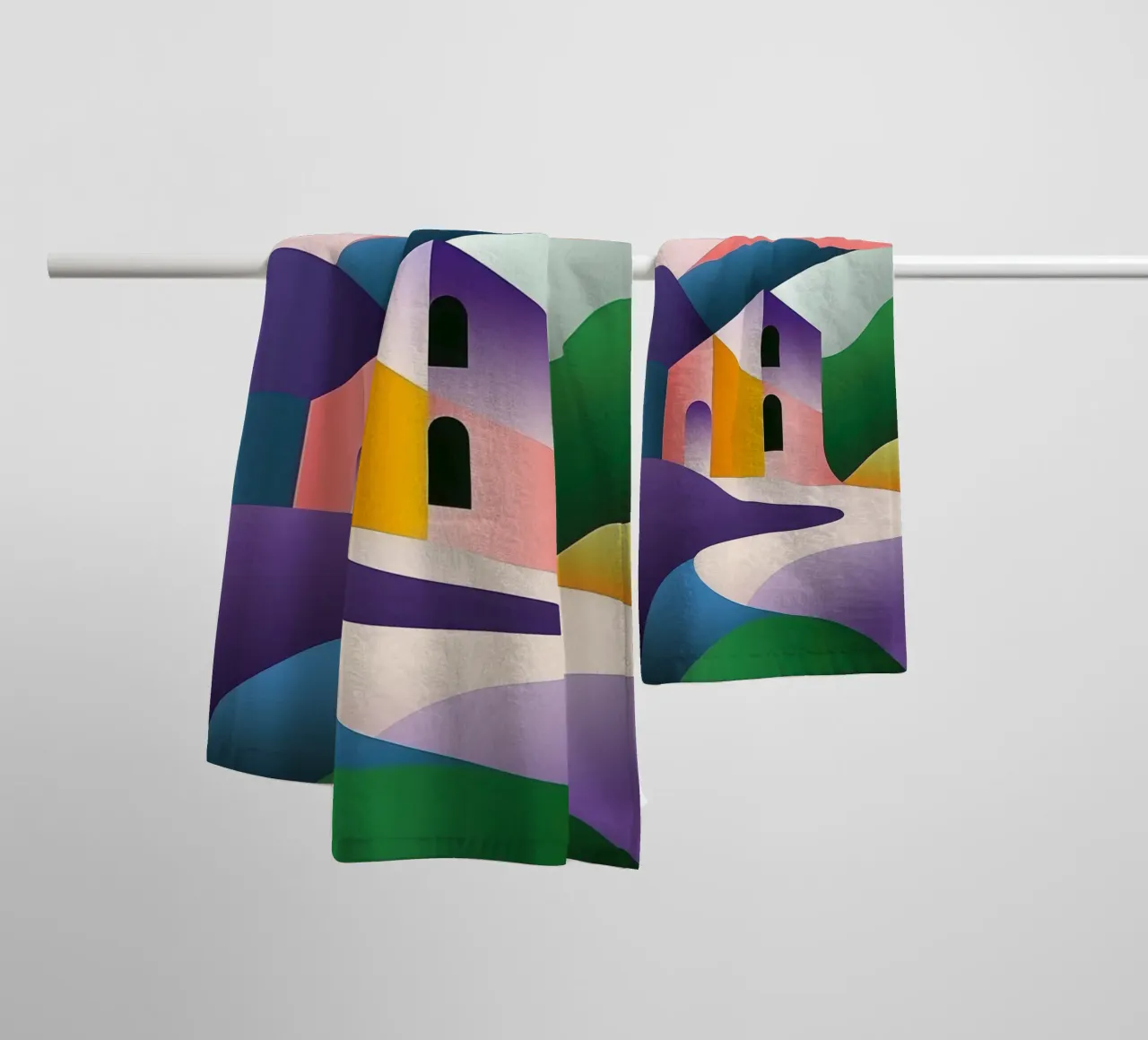 Paesaggio modulare asciugamano da bagno da Geometric