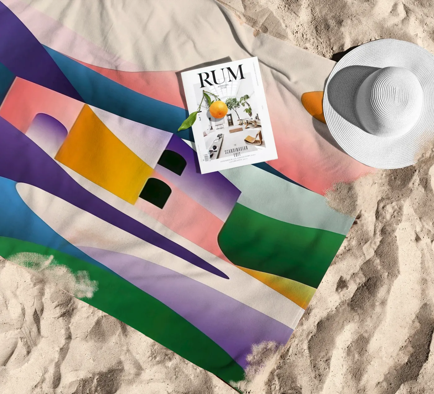 Modulair landschap strandhanddoek van Geometric