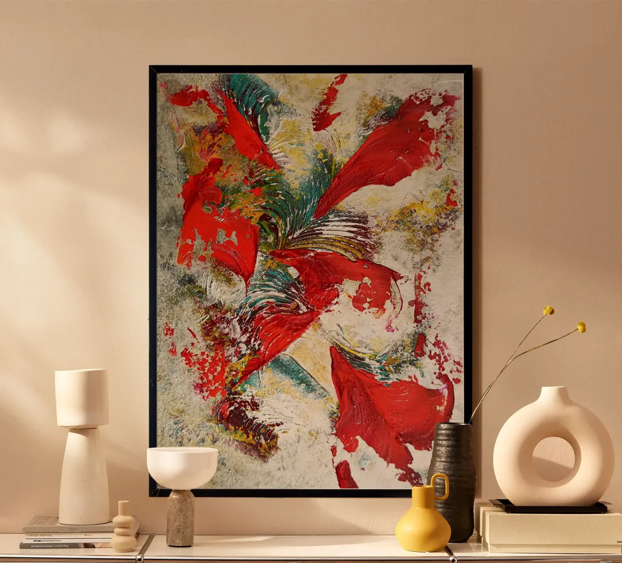 IDEAL GIFT 82 poster con telaio in legno da Thierry Vobmann Abstract painting
