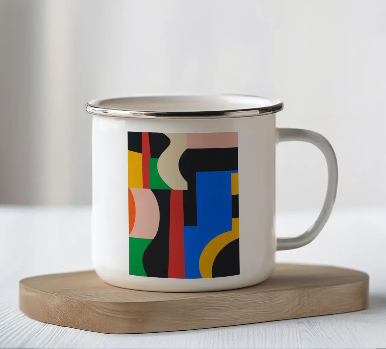 Arte astratta geometrica colorata 11 tazza in smalto da Gaite