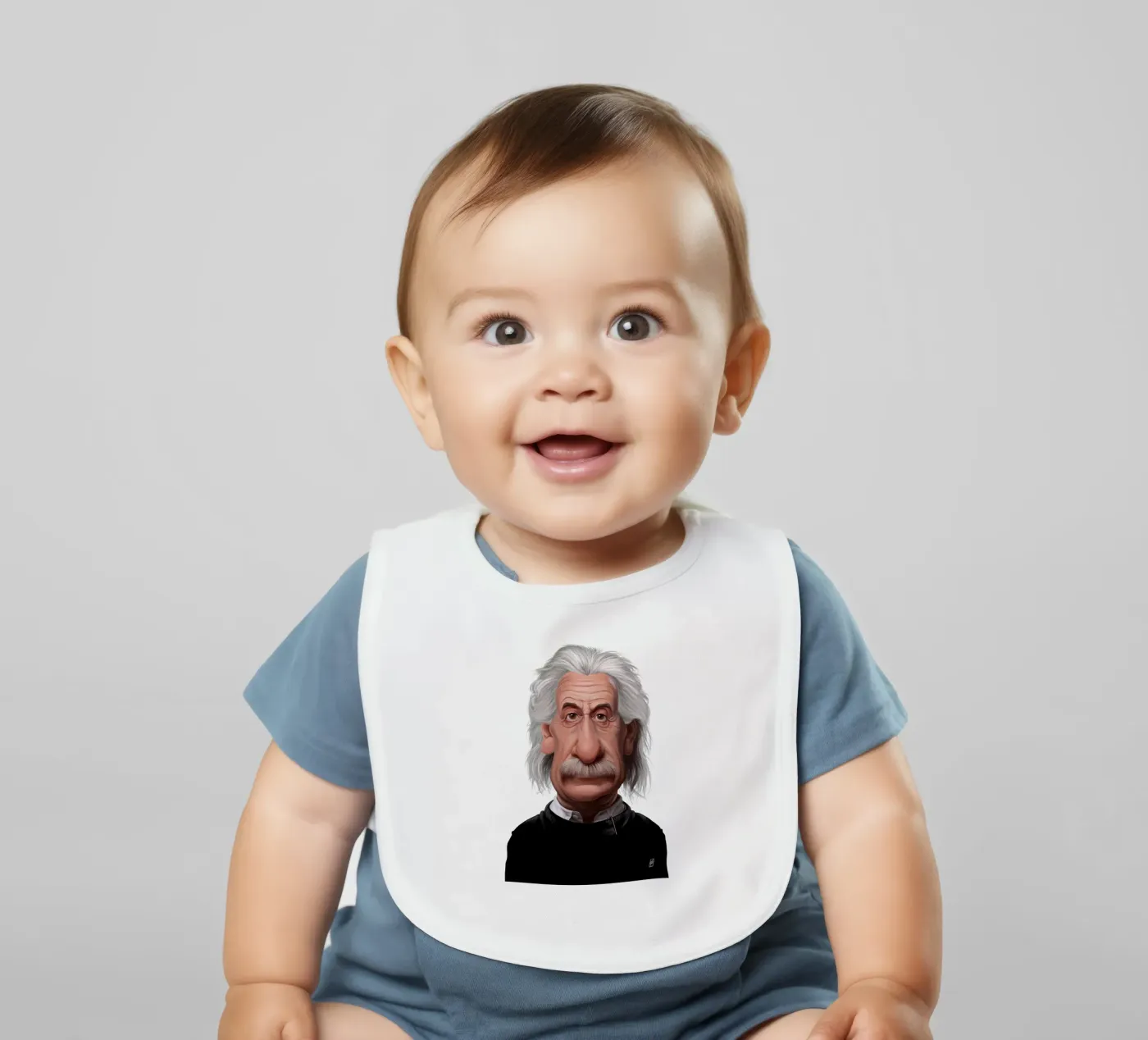 Albert Einstein baby bib by Rob Art | Illustration