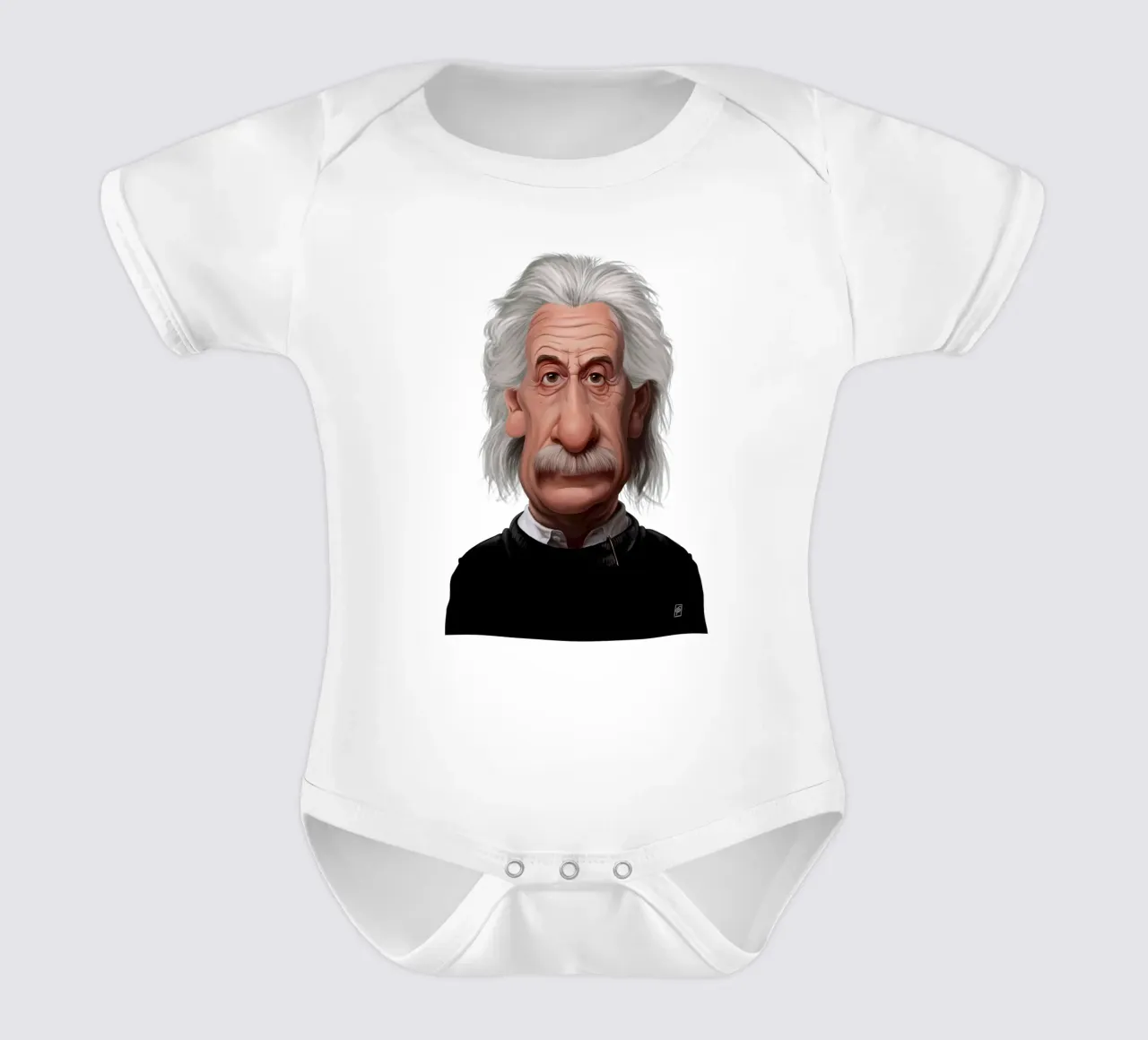 Albert Einstein body neonato maniche corte da Rob Art | Illustration