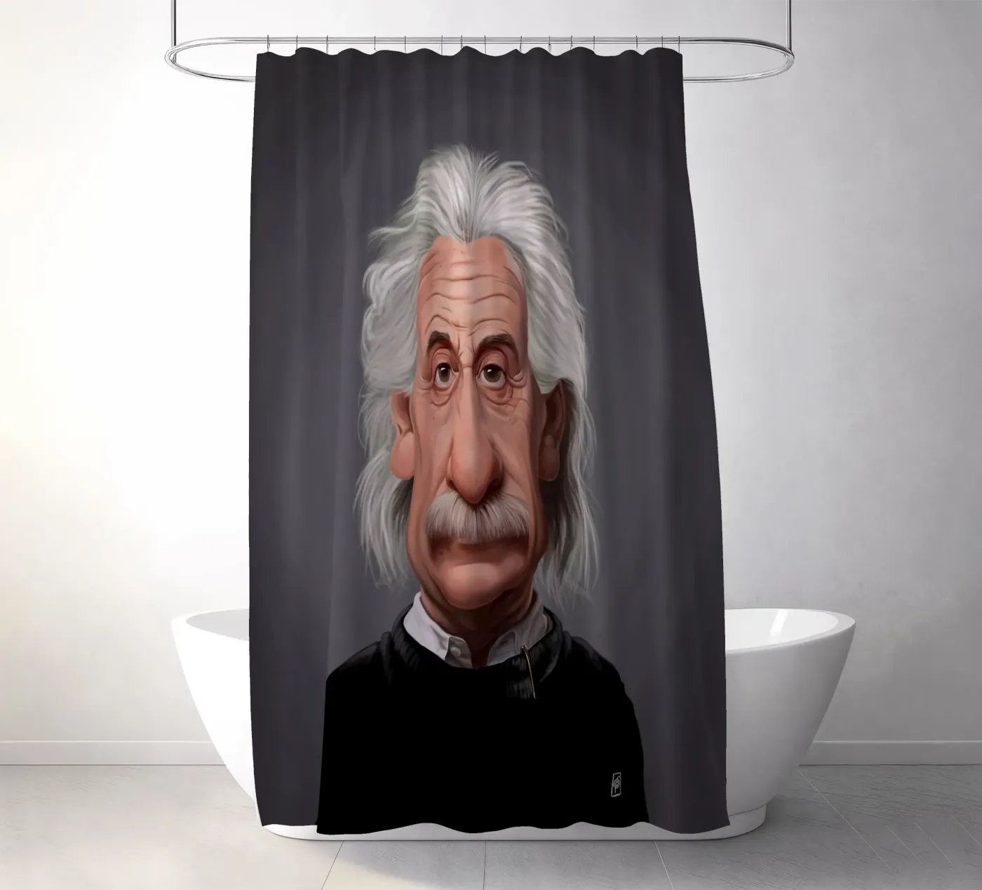 Albert Einstein Duschvorhang von Rob Art | Illustration