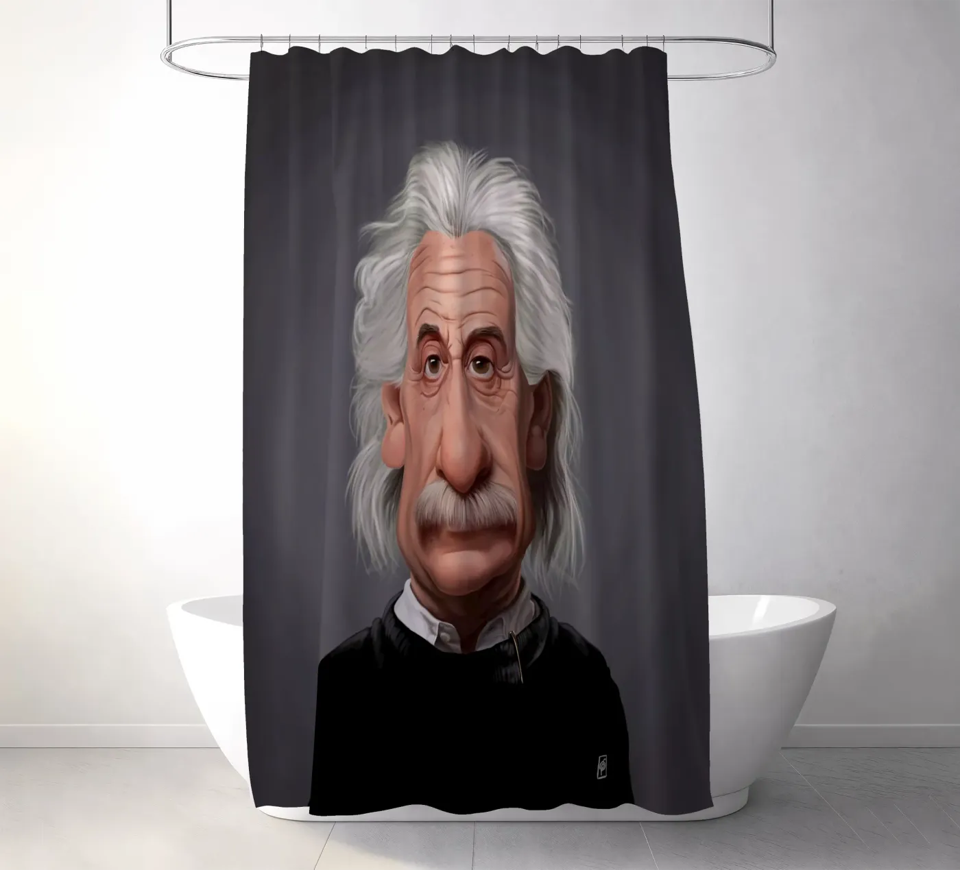 Albert Einstein Duschvorhang von Rob Art | Illustration