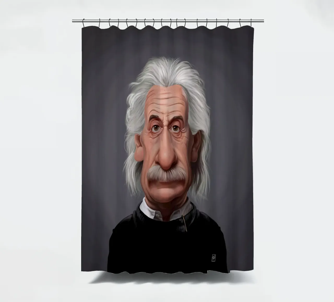Albert Einstein rideau de douche de Rob Art | Illustration