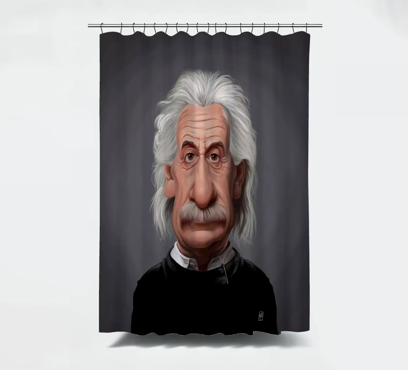 Albert Einstein Duschvorhang von Rob Art | Illustration