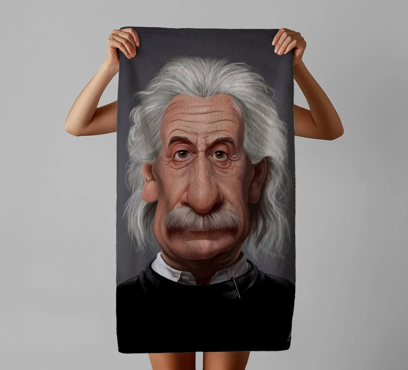 Albert Einstein badhanddoek van Rob Art | Illustration