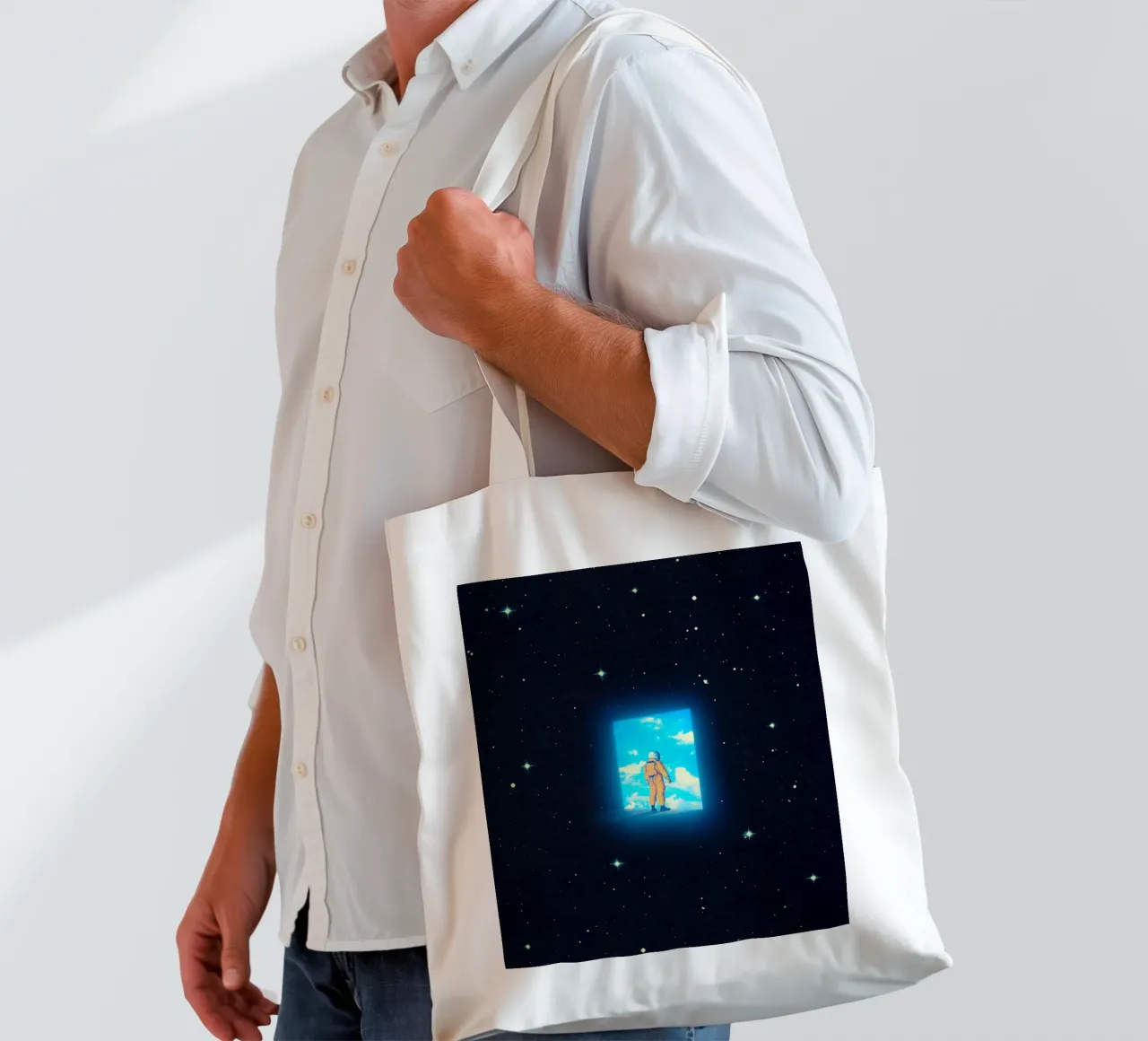 Tornare a casa dallo spazio borsa in juta da Taudalpoi
