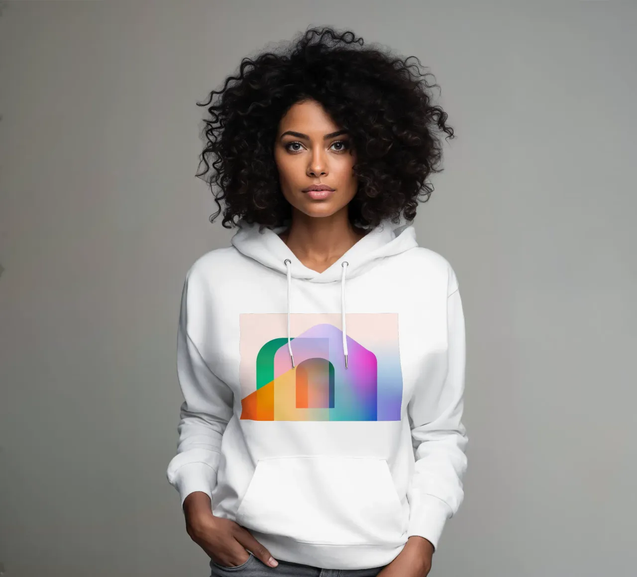 Forme geometriche colorate felpa con cappuccio da Geometric