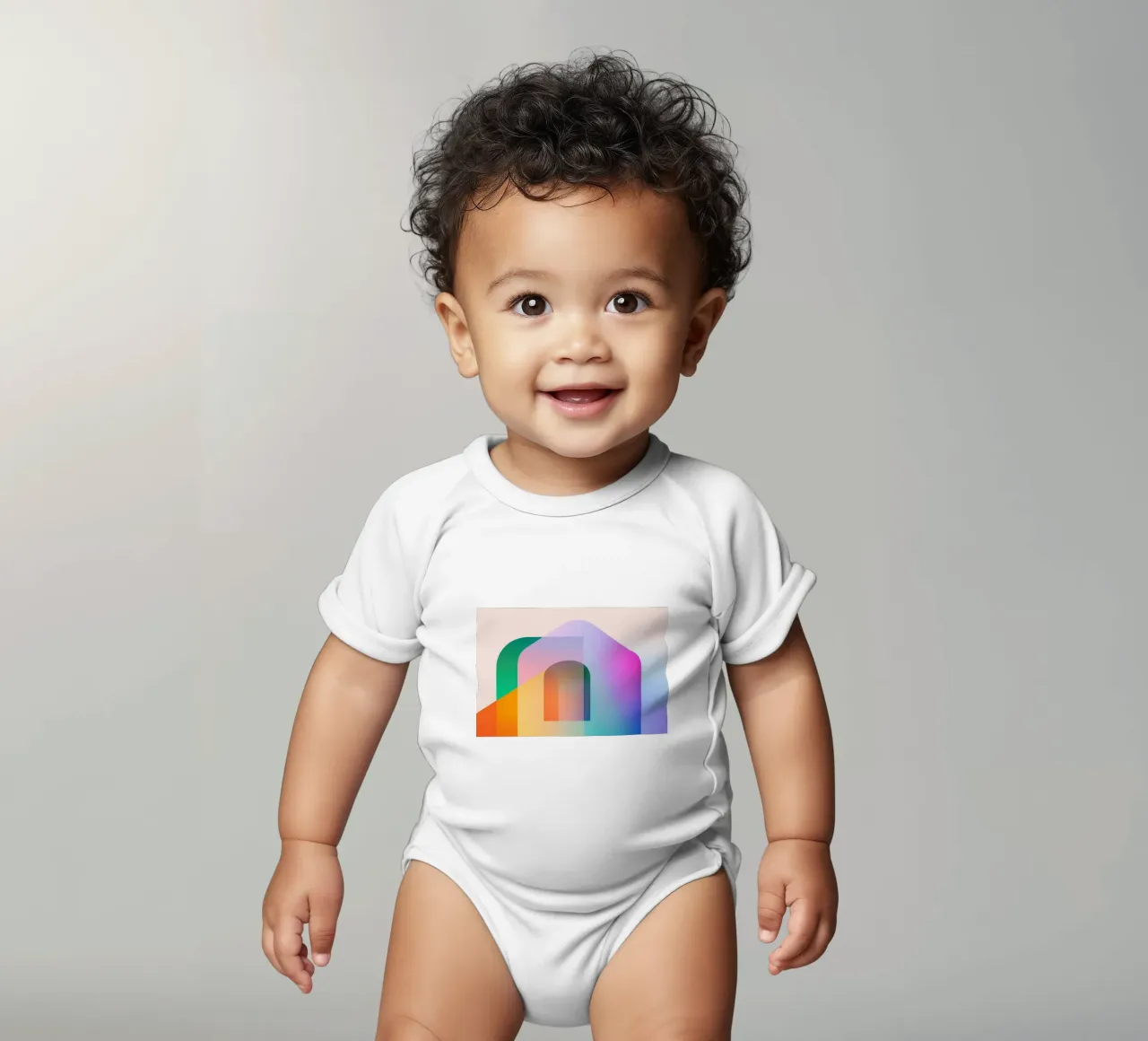 Forme geometriche colorate body neonato maniche corte da Geometric