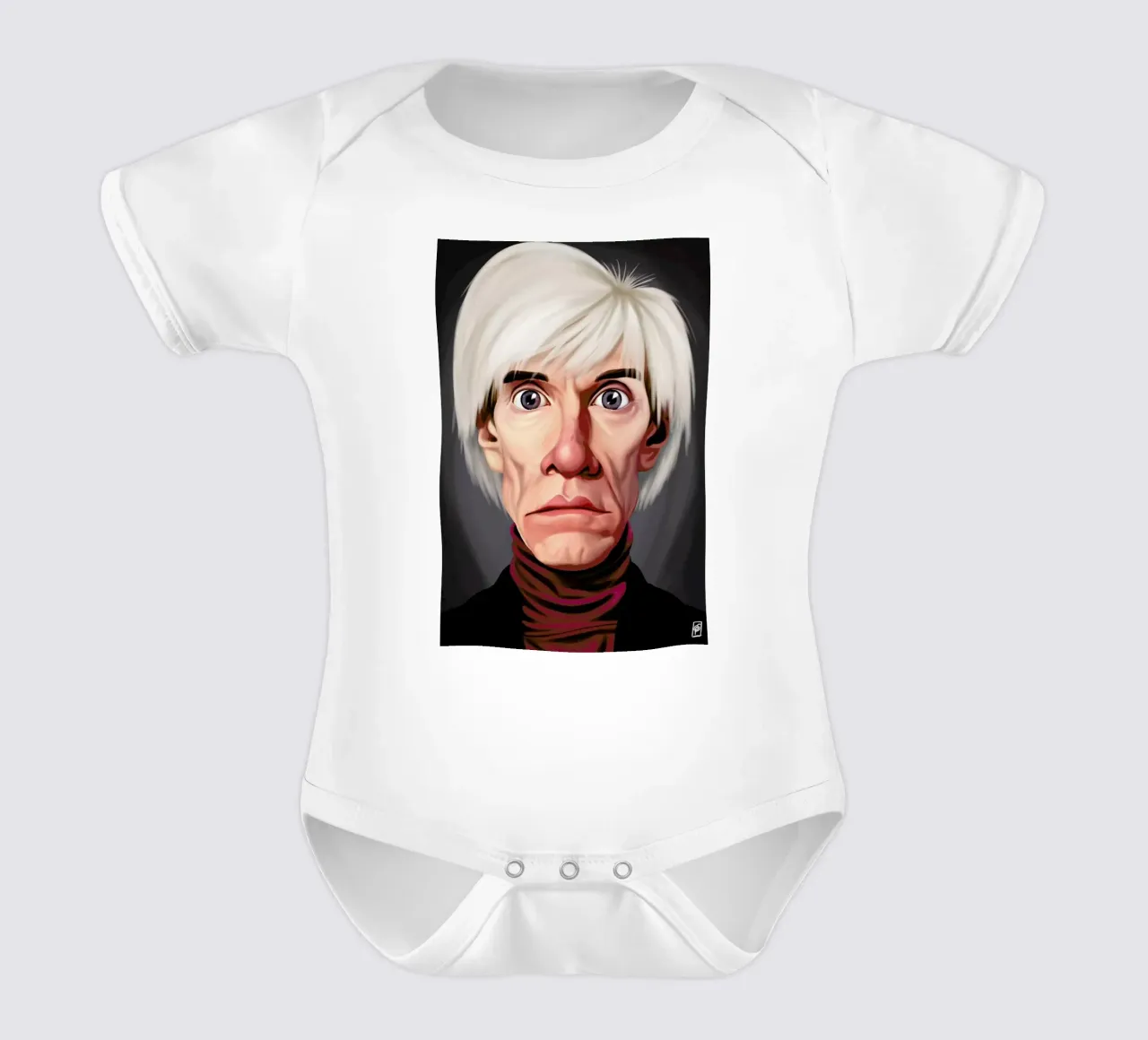 Andy Warhol body neonato maniche corte da Rob Art | Illustration