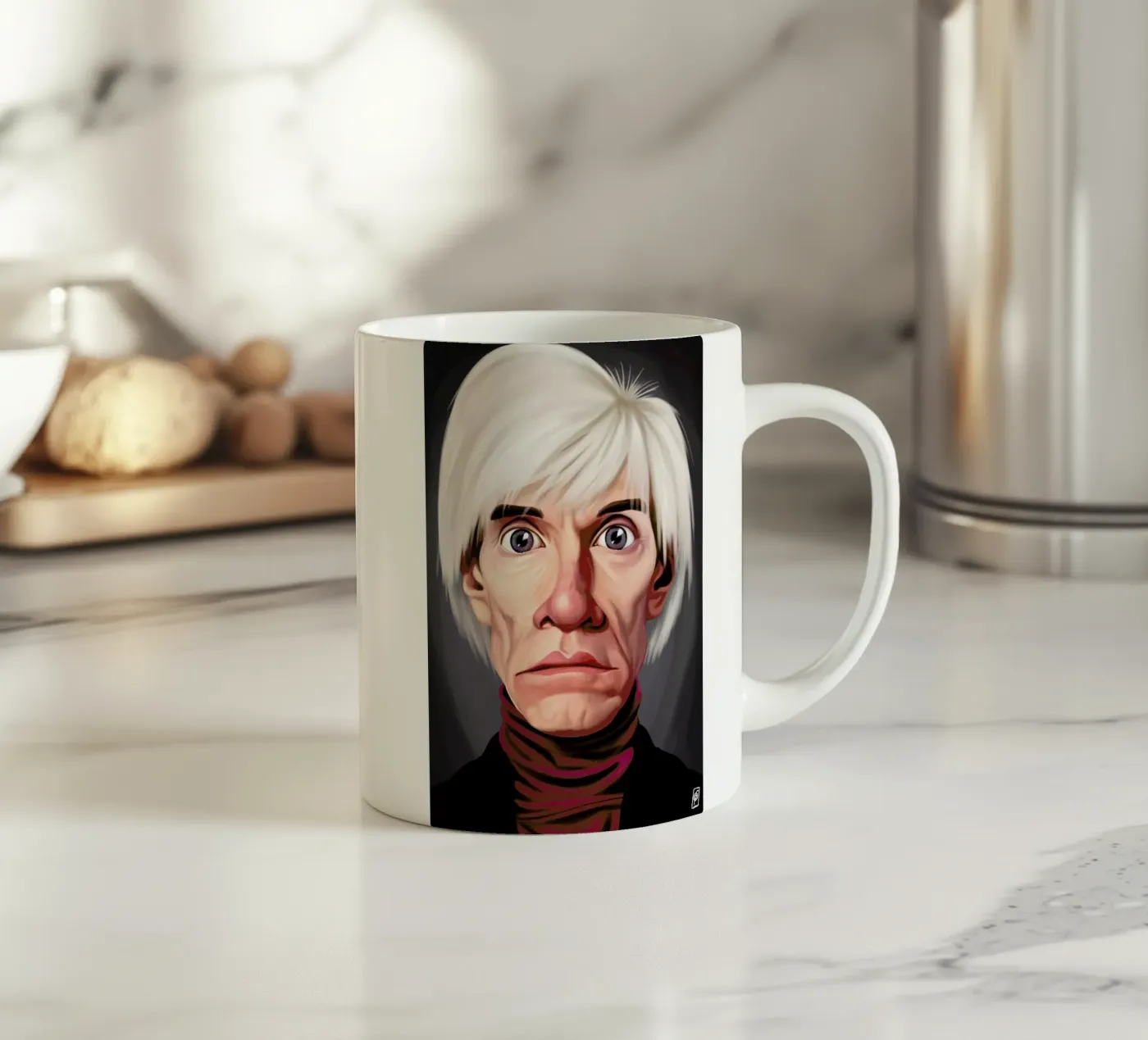 Andy Warhol mug en céramique de Rob Art | Illustration
