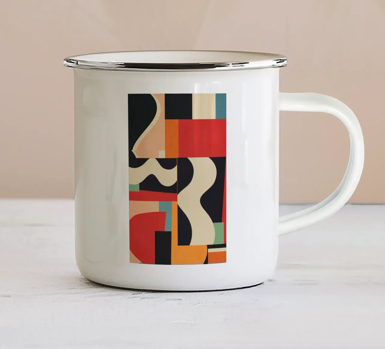 Arte astratta geometrica colorata 8 tazza in smalto da Gaite