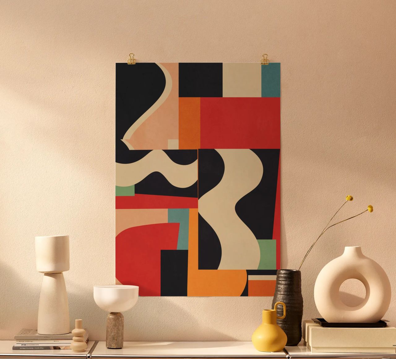 Art abstrait géométrique coloré 8 poster de Gaite