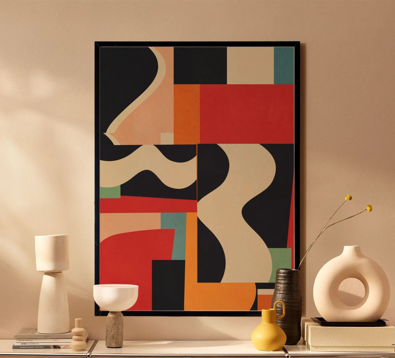 Art abstrait géométrique coloré 8 poster de Gaite