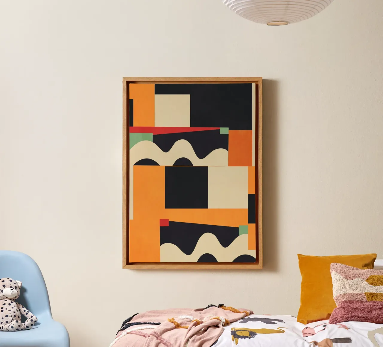 Kleurrijke geometrische abstracte kunst 6 canvas met Baklijst van Gaite