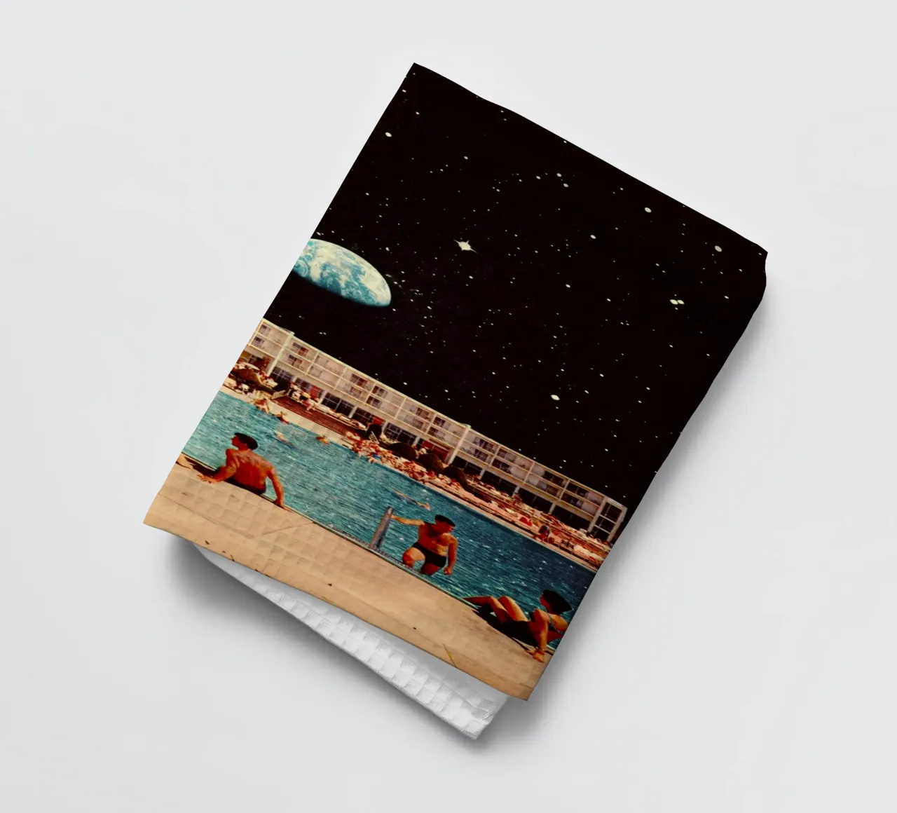 The Lunar Pool tea towel by Taudalpoi
