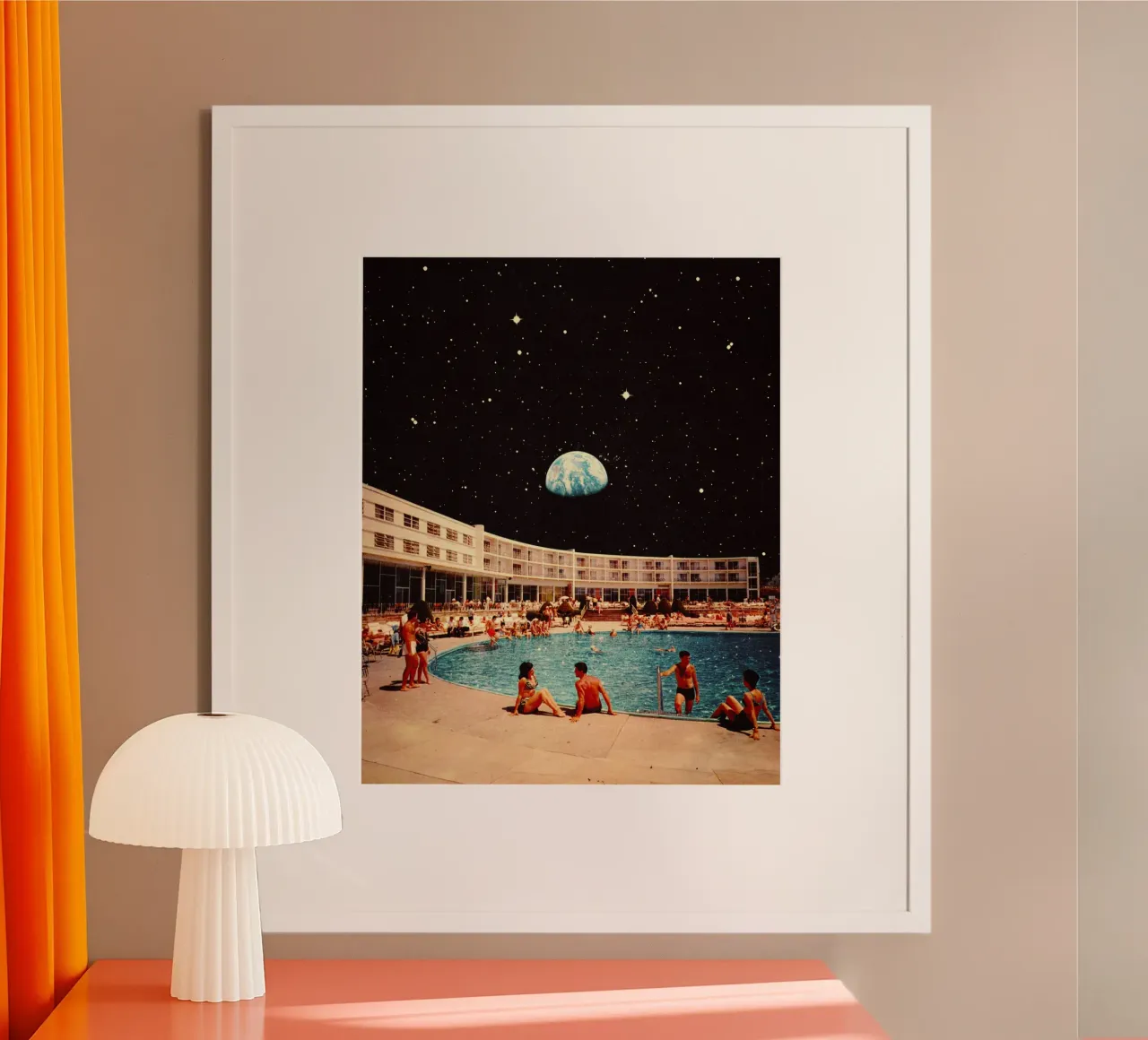 La piscina lunare poster con telaio in alluminio da Taudalpoi