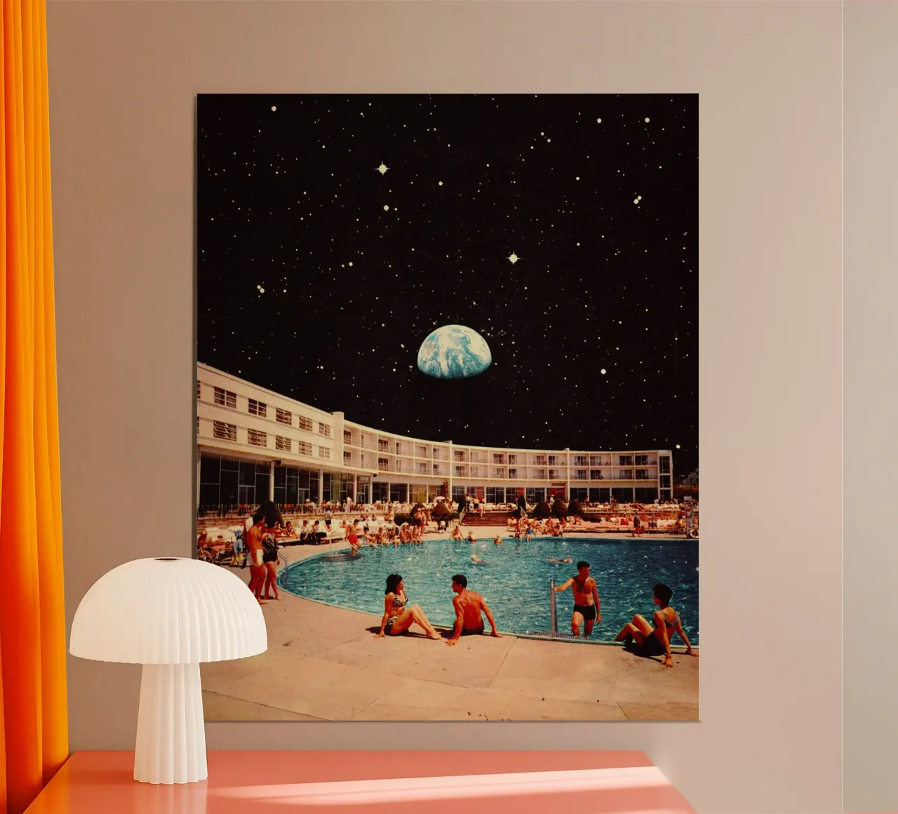 La piscina lunare poster con telaio in alluminio da Taudalpoi